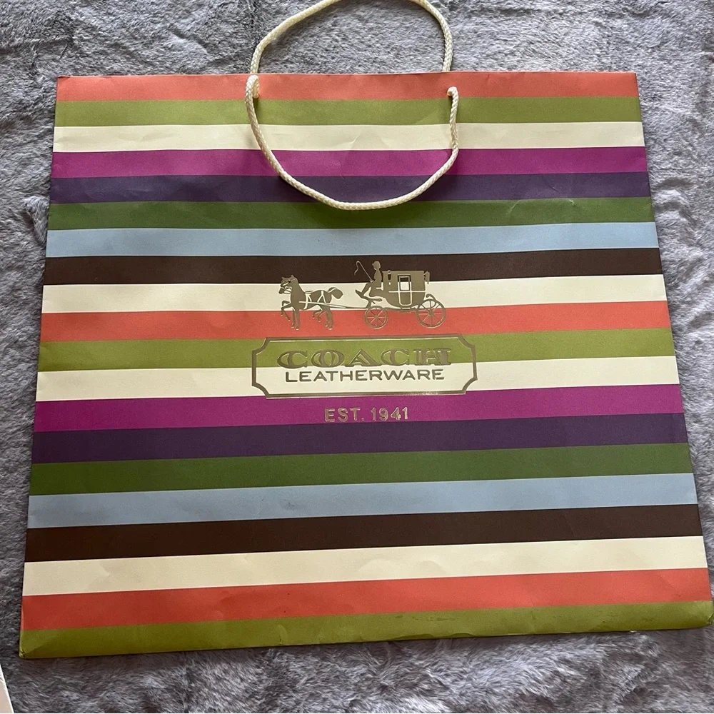 Coach Multicolor Striped XL Gift Box and Shopping Bag B - Picture 2 of 15